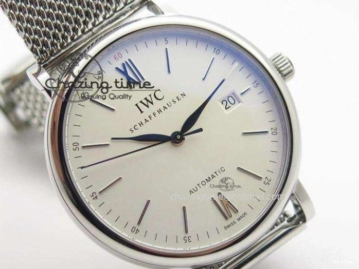 MIROTIME 0130 Portofino SCHAFFHAUSEN SS MKF 1:1 Best Edition White Dial On Mesh Bracelet A TravelReady 7341